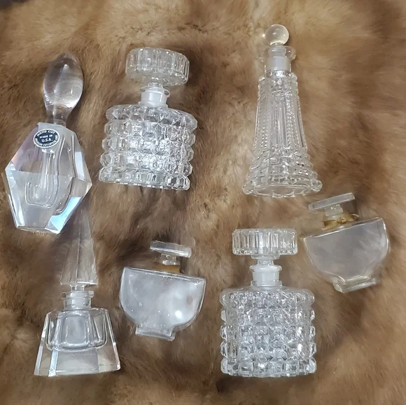 Vintage Crystal perfume bottles Empty France USA - Picture 15 of 15